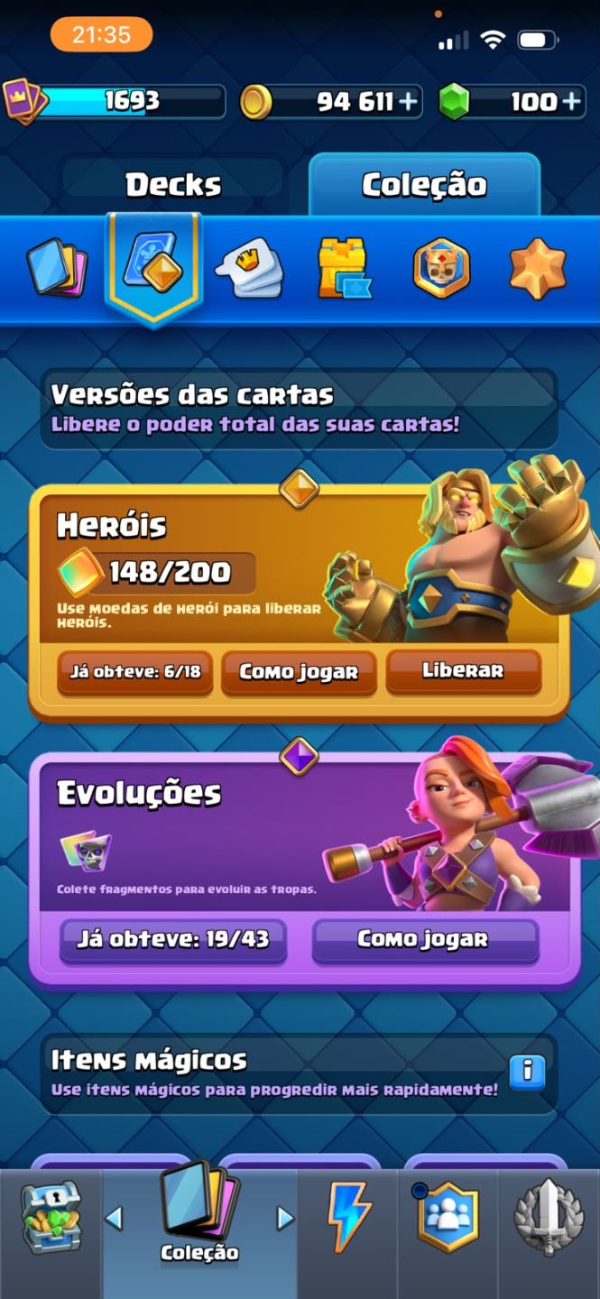 CONTA CLASH ROYALE | 123/123 CARTAS | CARTAS NÍVEL 16 + HERÓIS + EVOLUÇÕES