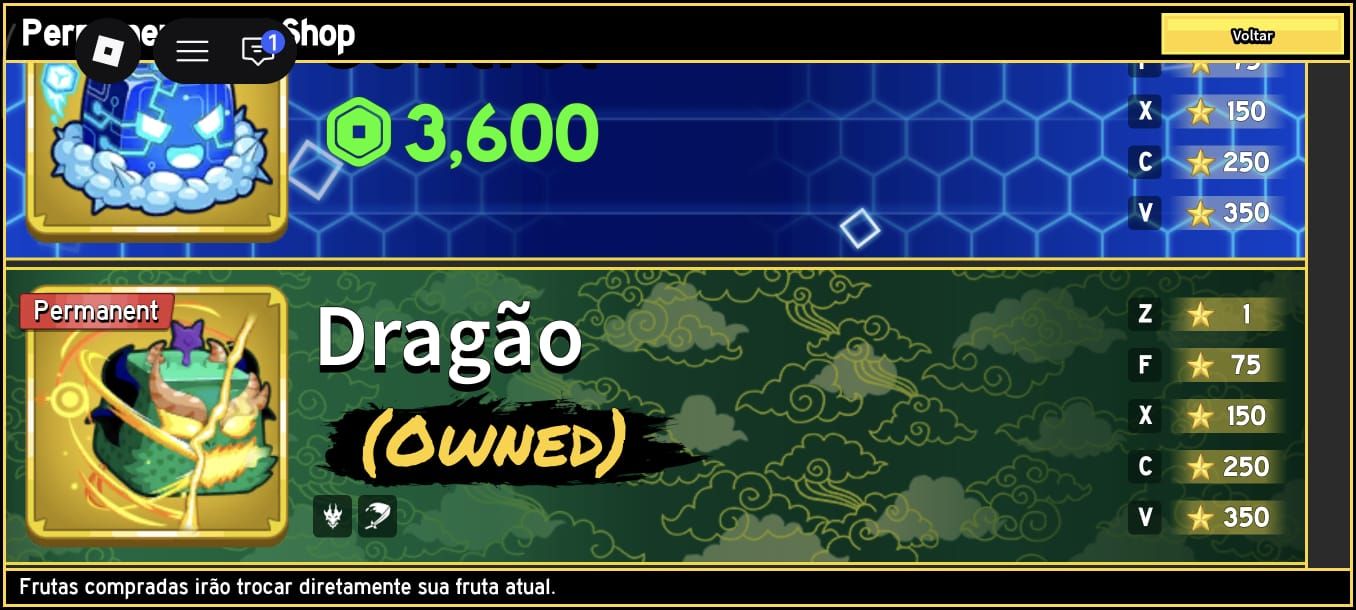 Conta blox fruit com dragão permanente magnet portal e Lightning