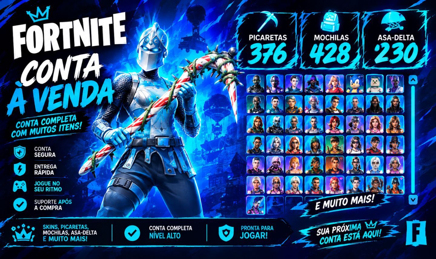 Conta de Fortnite com 381 Skins/376 Picaretas !