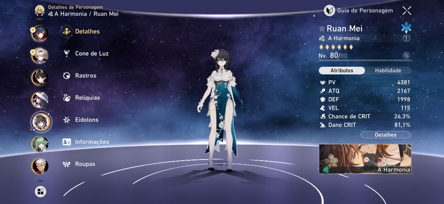 Conta no HSR, Silver Wolf 999+cone, Himeko+cone, Blade Mortenax+cone