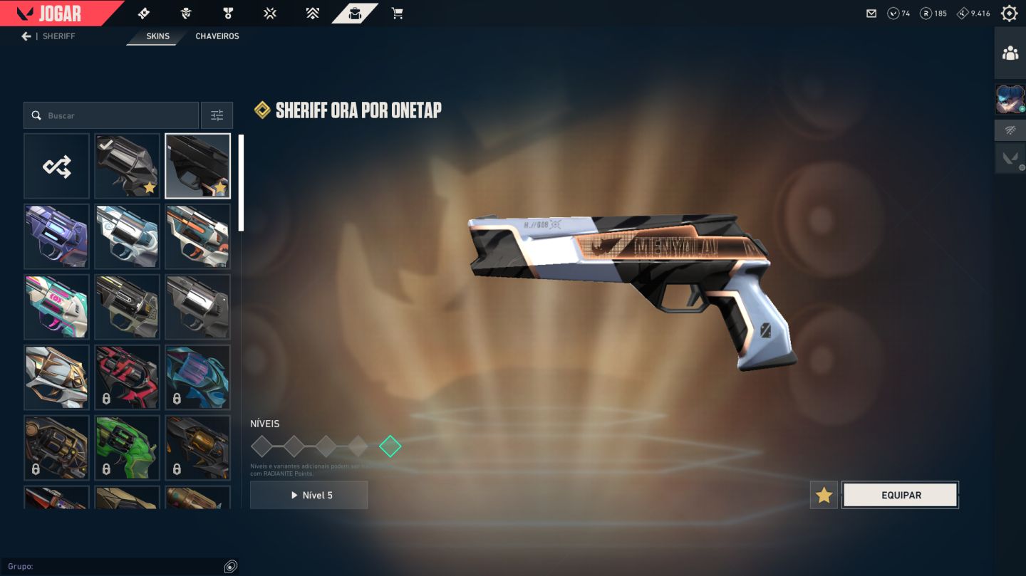 CONTA VALORANT 7 VANDALS KARAMBIT 2 SHERIFF 2 PHANTON OPERATOR GUARDIAN +2 PASS