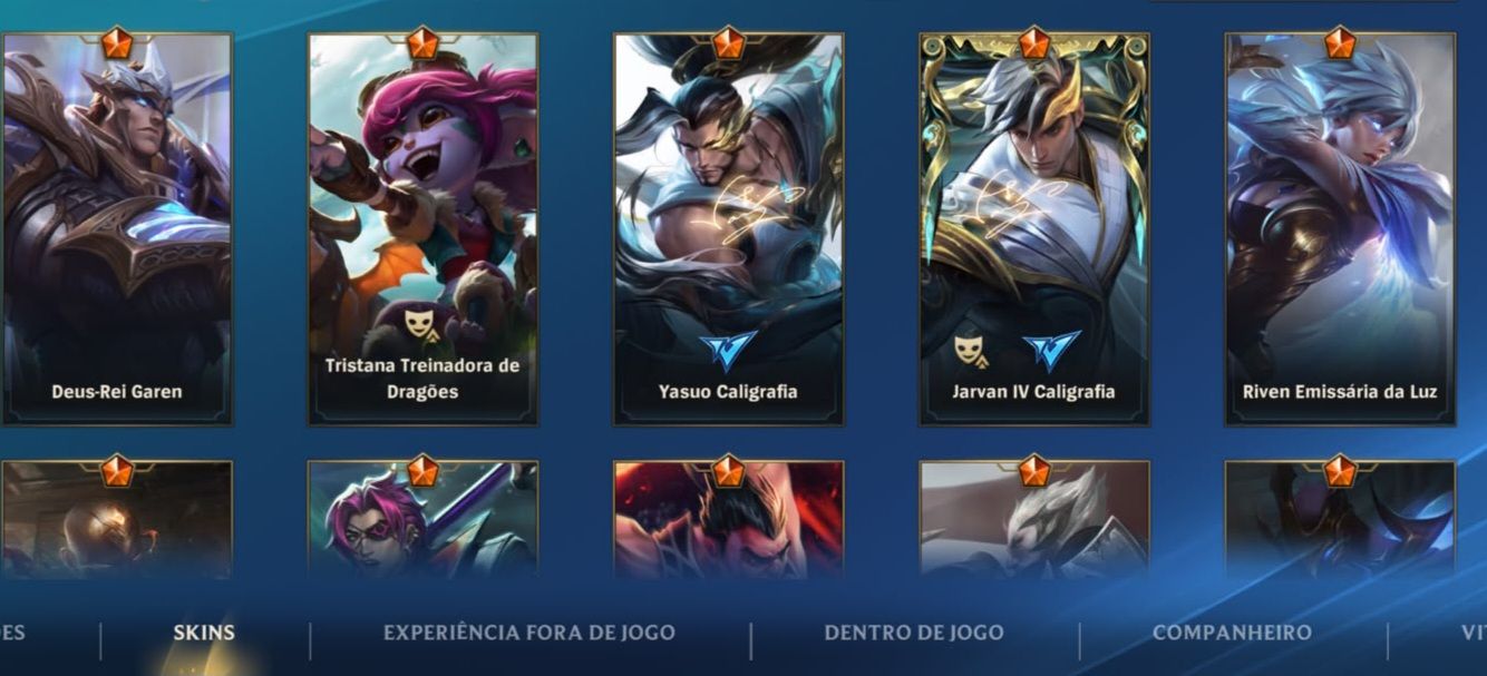 CONTA DE WILD RIFT COM LENDARIOS