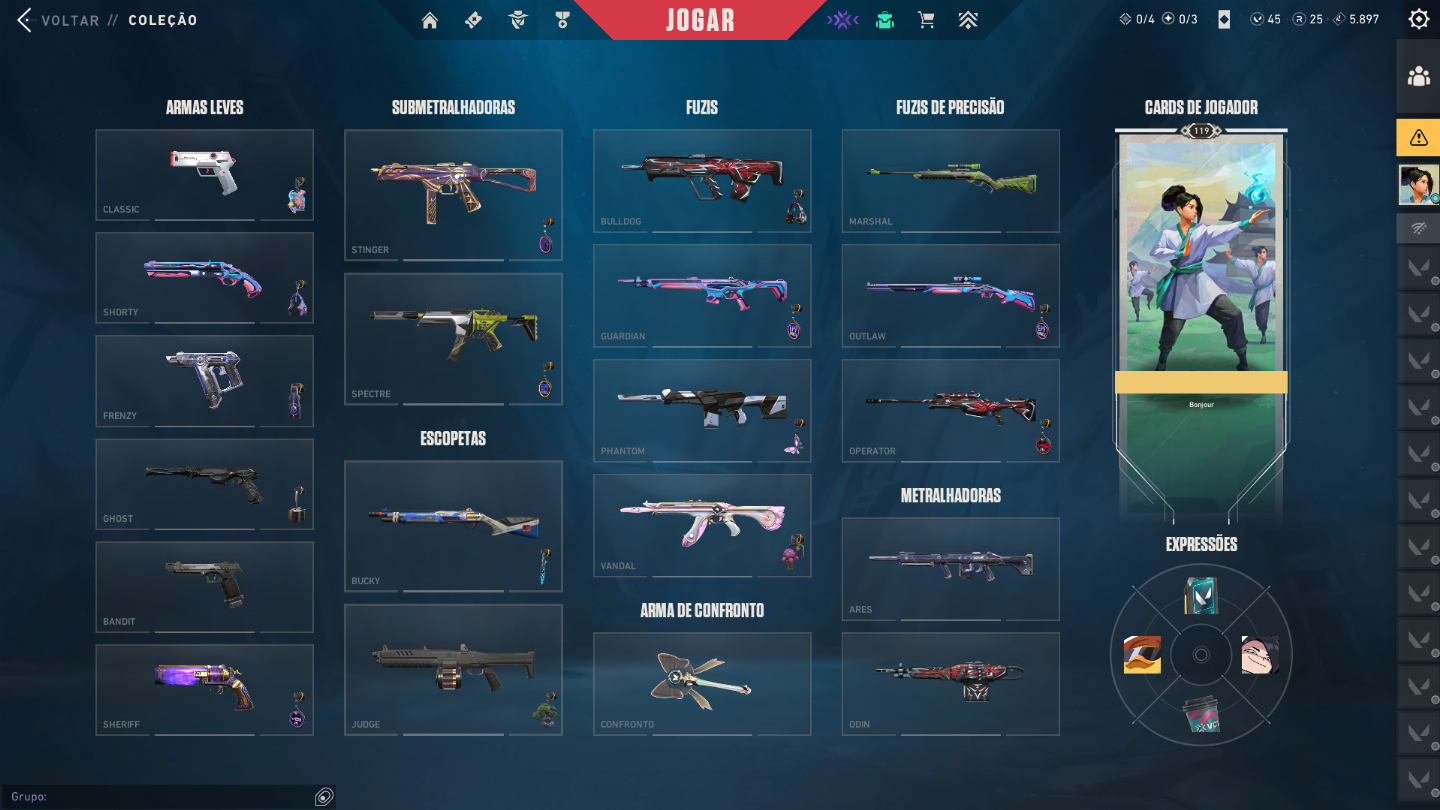 Conta vava com vandal:sublime,evori,gaia phantom ora e mais outras skins