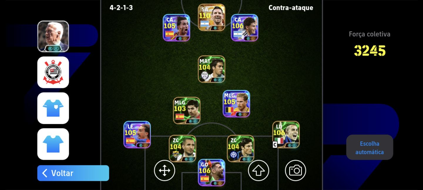 Conta efootball pontuação 3245 Messi big time