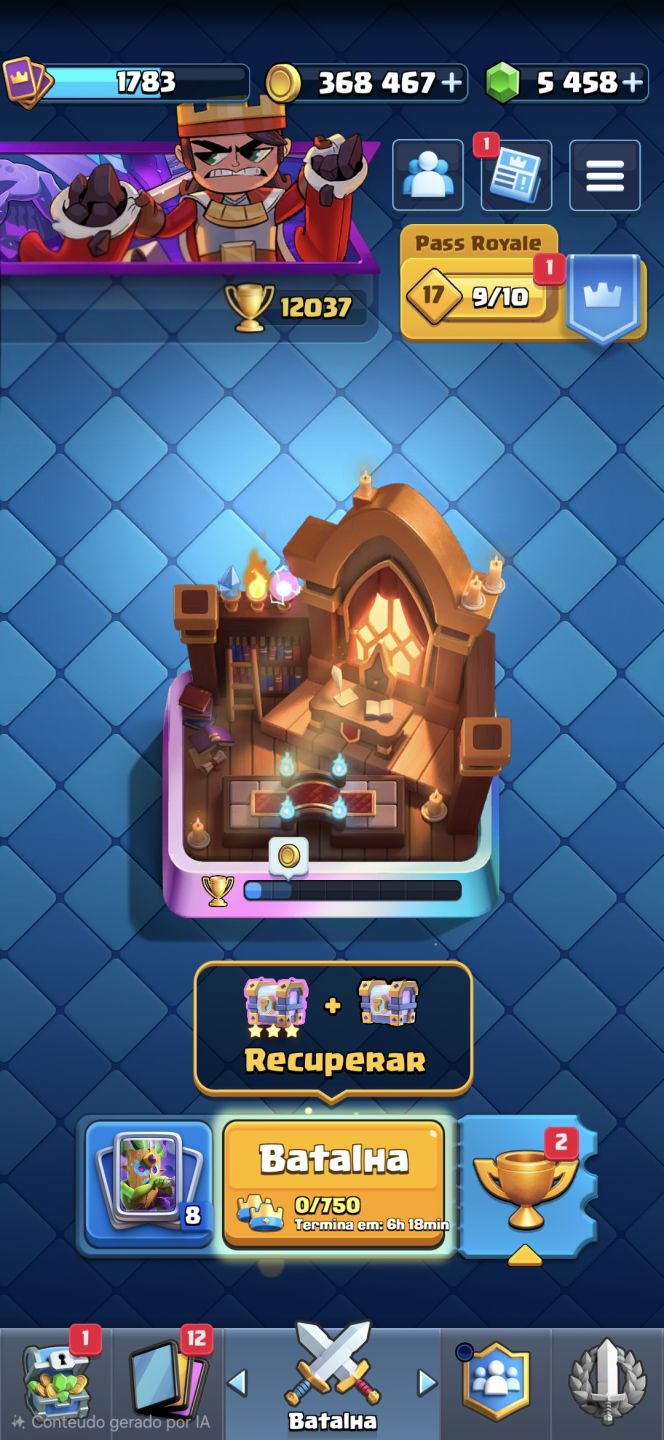 Combo Supercell: Clash Royale 12K Troféus + Clash of Clans CV13 (6 Construtores