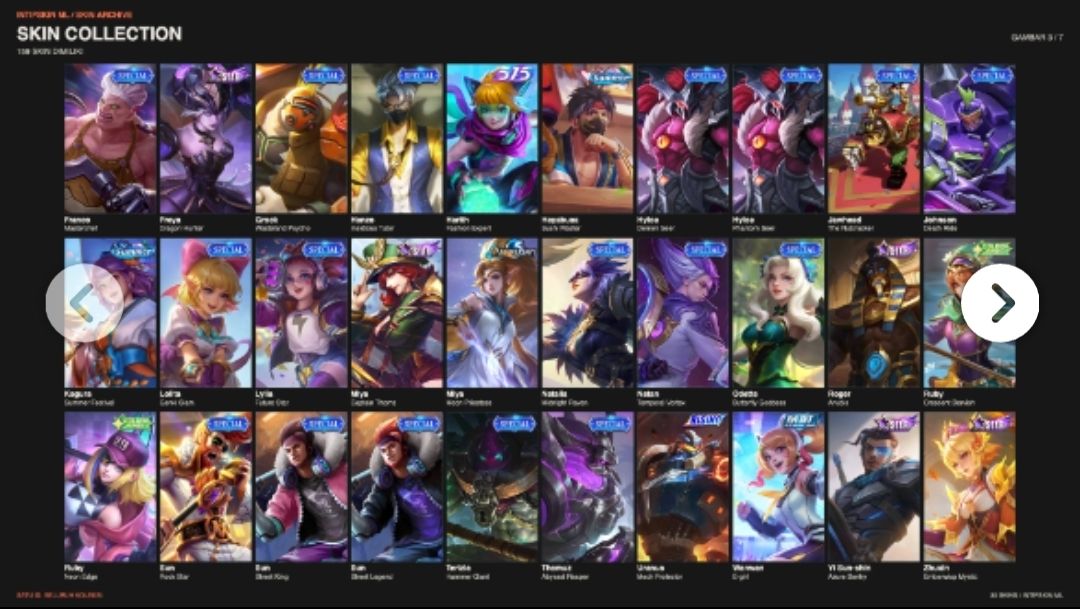 Conta mobile legends mais de 100skins