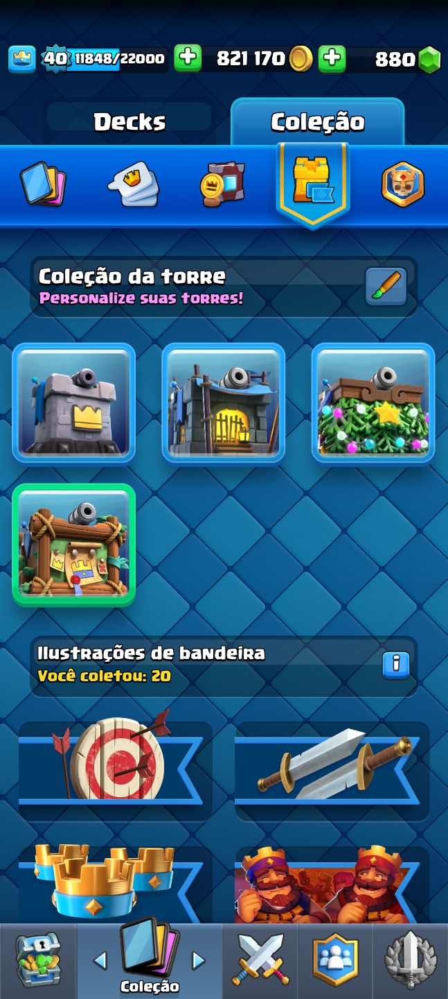 Clash Royale com 4 evoluções e arena 20