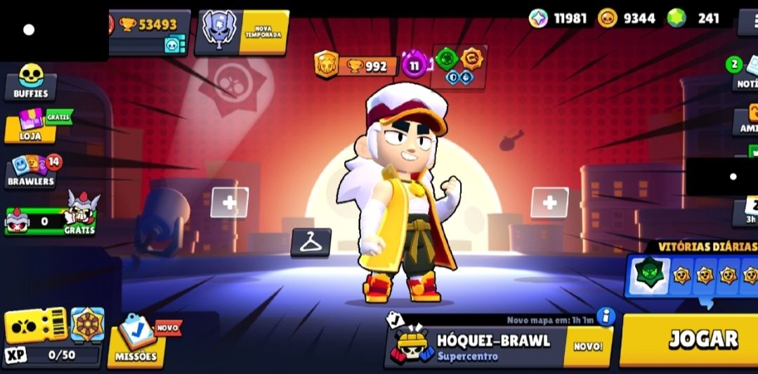 Conta de Brawl Stars com 53k de troféus e 99 Brawlers ( criada em 2021 )