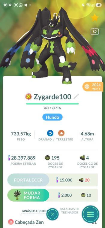 Conta Pokémon GO LVL71 - 28M de Poeira, Zygarde 100%, Mewtwo Shundo Mega