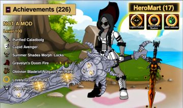 CONTA AQW 17 HERO MART/ 8 DONATEDS PRA USAR DISPONIVEL / 226 BADGES / 32 CHEST