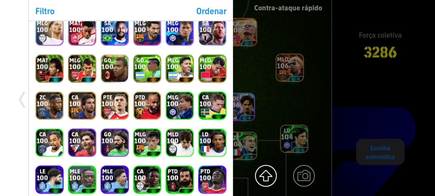 Conta da época do pes força do time 3286