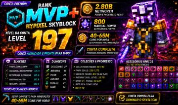 Minecraft Original FA | MVP+ Hypixel | SkyBlock UPADO