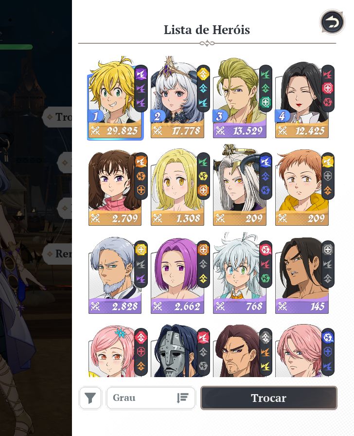 CONTA 7DS ORIGIN I MELIODAS P9 + SSR INICIAIS