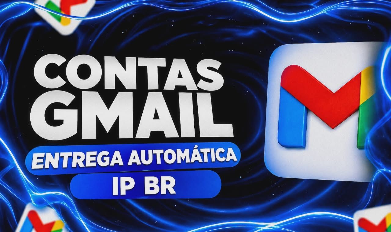 // CONTA DE GMAIL, IP BR (ENTREGA AUTOMÁTICA) /Não tem documento verificado/