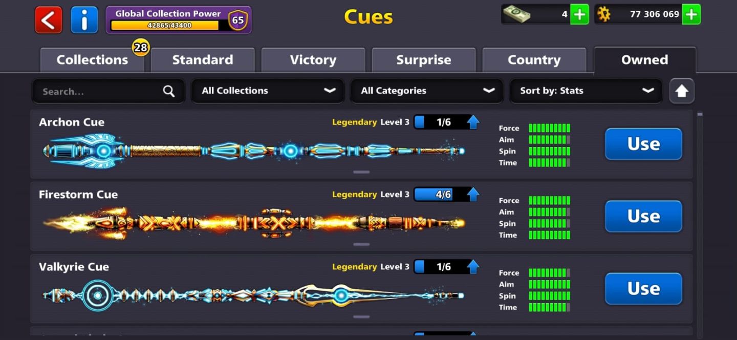 CONTA RARA 8 BALL POOL | ALL LENDÁRIOS LVL 3+ | TACO GALÁXIA | 690+ MINIJOGOS