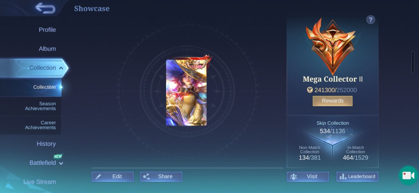 CONTA MOBILE LEGENDS FULL HERO + DE 100 SKINS RARAS