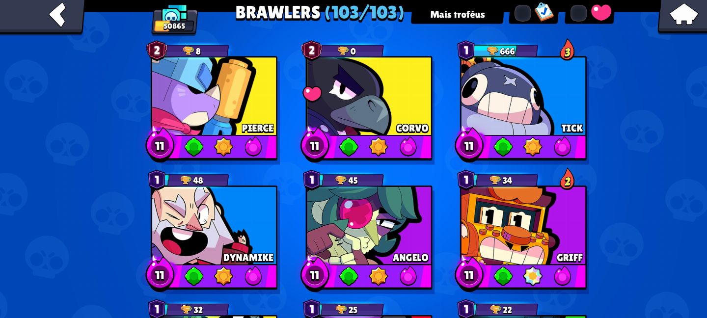 BRAWL STARS - CONTA FULL 104/104 SAINDO PRA HOJE!! EXTREMAMENTE BARATA!