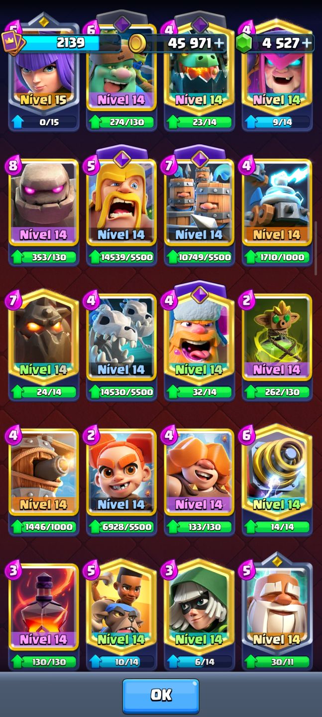 PROMOÇÃO,Conta Clash Royale 72% Full