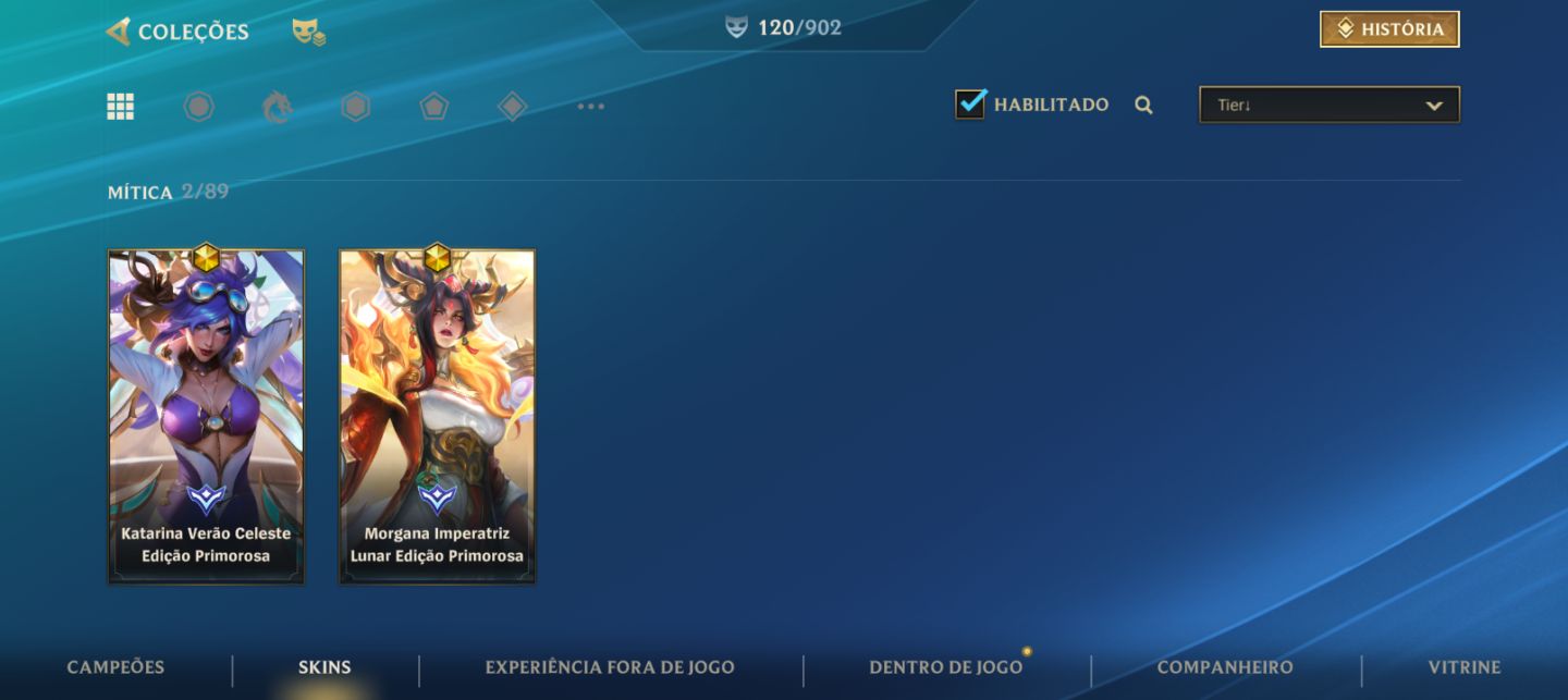 Conta Wild Rift | 4X Challenger | 120 Skins | 2 Cromas Míticos