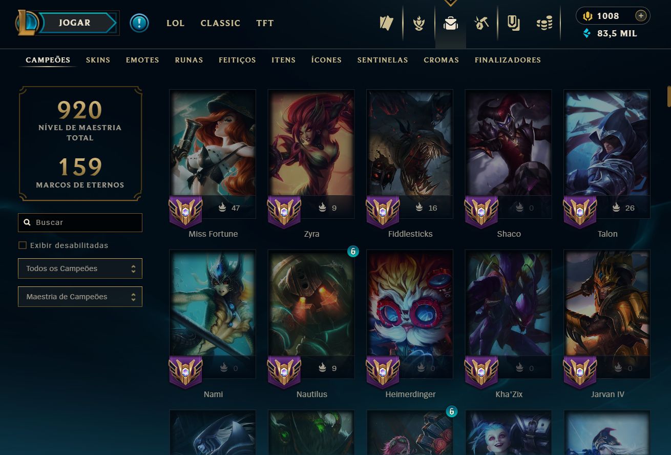 Lvl 767 | 659 skins | 1008 RP | Bordas e muitos mais
