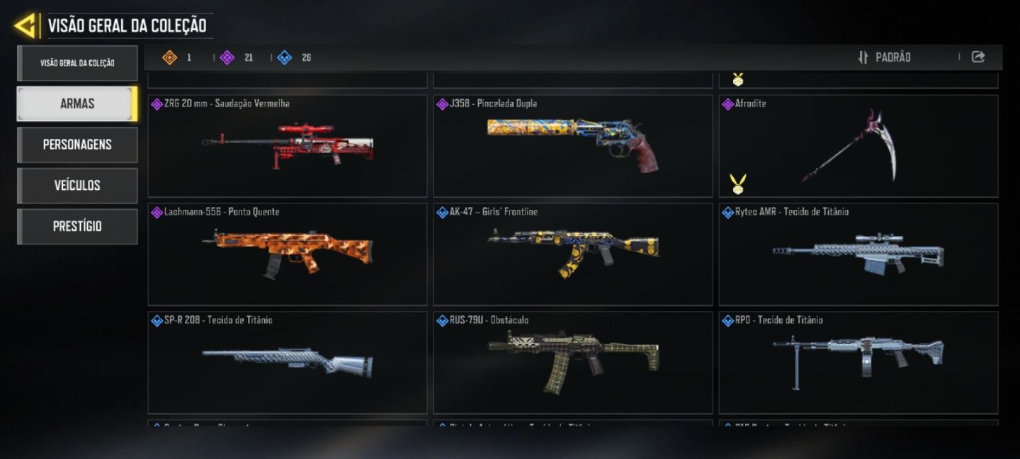 CONTA COD LVL 66 | 1 LENDÁRIA | 20 CP | BR LENDÁRIO | CARTÃO RENOMEAR NICK
