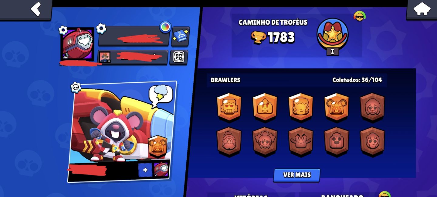 CONTA INICIAL DE BRAWL STARS LOTADA DE SKIN E RECURSOS