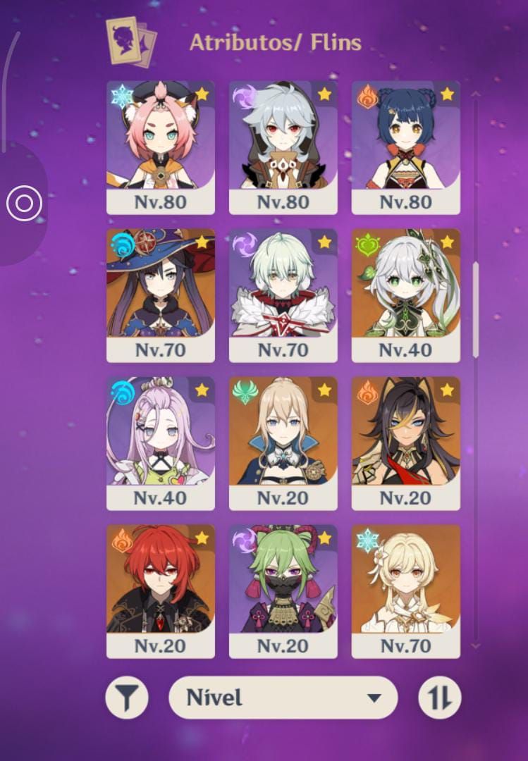 Conta Genshin Impact + ZZZ + Honkai (Flins com assinatura, bonecos meta, etc)