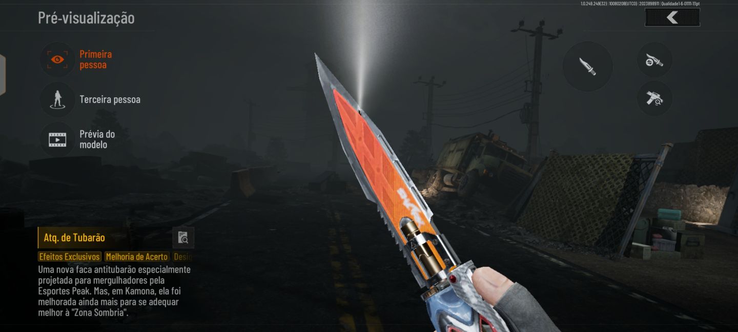 Conta arena brekaut mobile. Com skin de faca e personagem paga e armazém alto