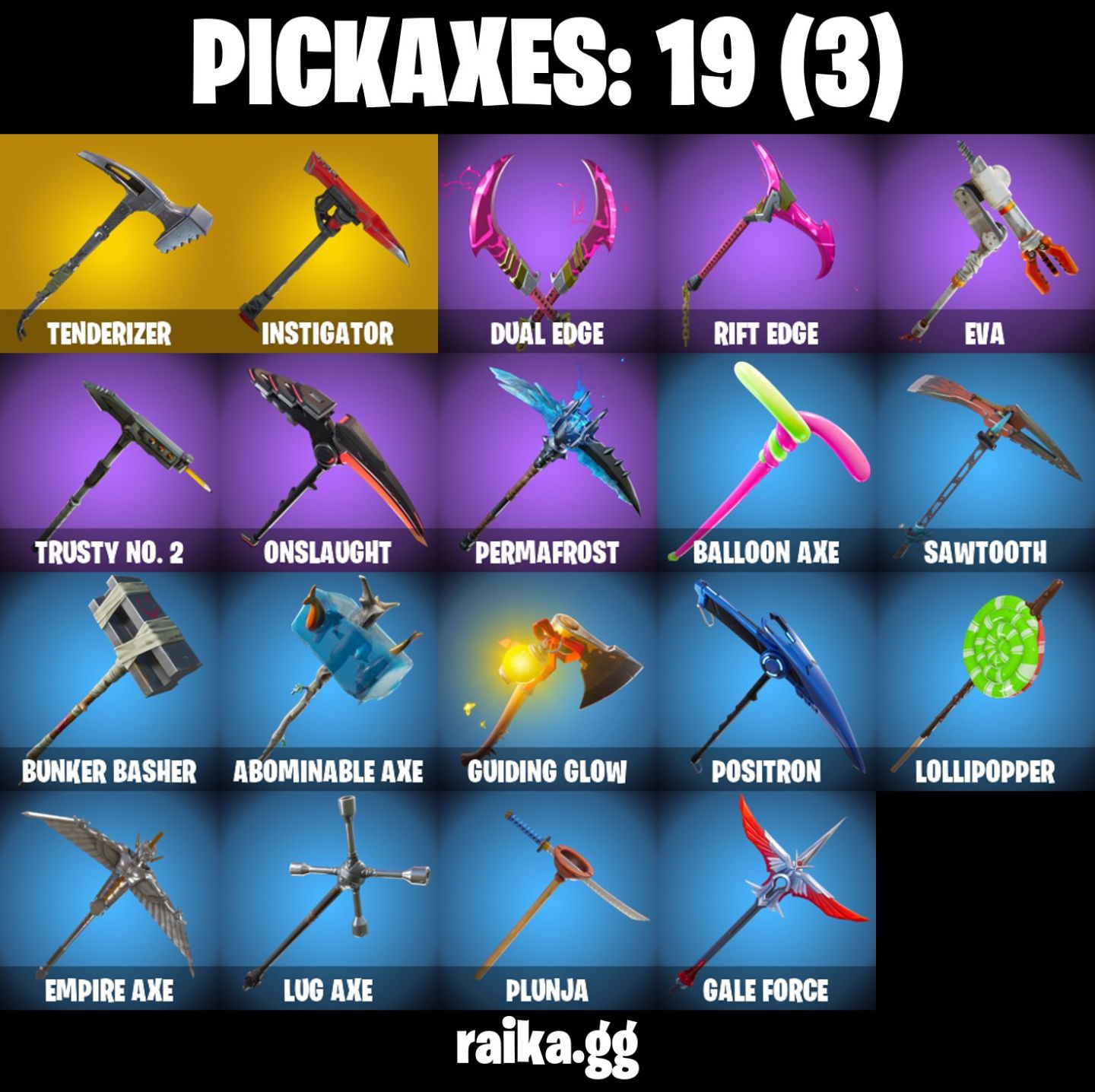 36 skins The Reaper Omega (stage 5) Rogue Agent Trailblazer Havoc Ragnarok