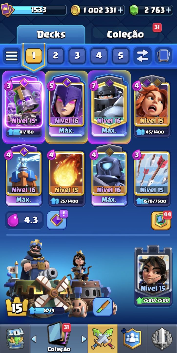 Conta Clash Royale 11.000 Troféus | 17 Evoluções | Nível 15 | veja a descrição