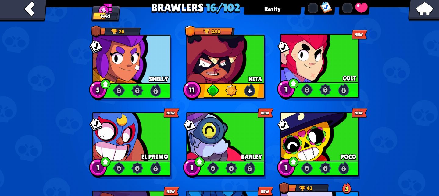 CONTA BRAWL STARS 1470 TROFÉUS | 16 BRAWLERS | EDGAR EVO | NITA EVO