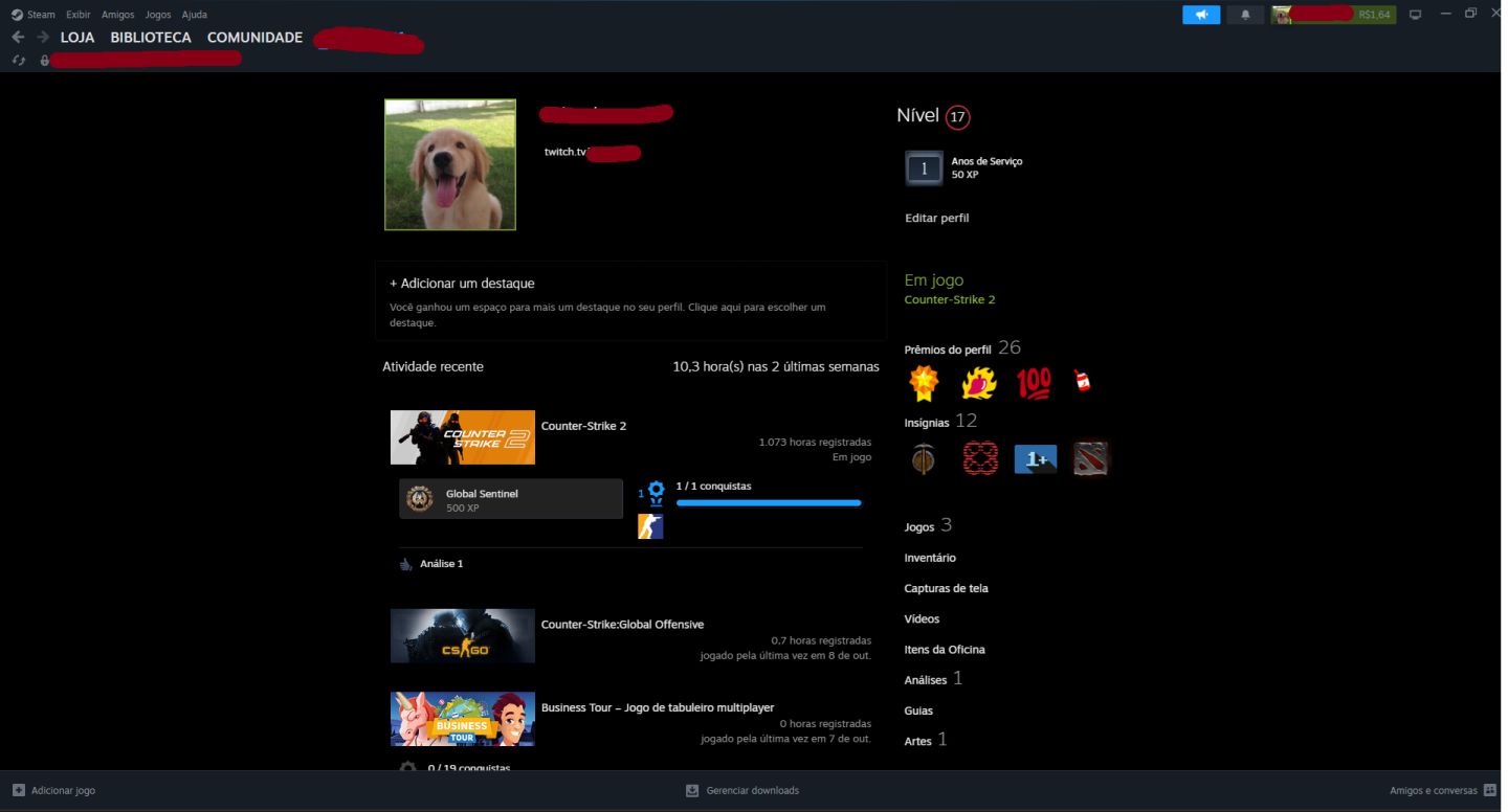 CONTA CS2 TRUST VERDE (LVL 20 GC 10 FACEIT E 26K PREMIER)