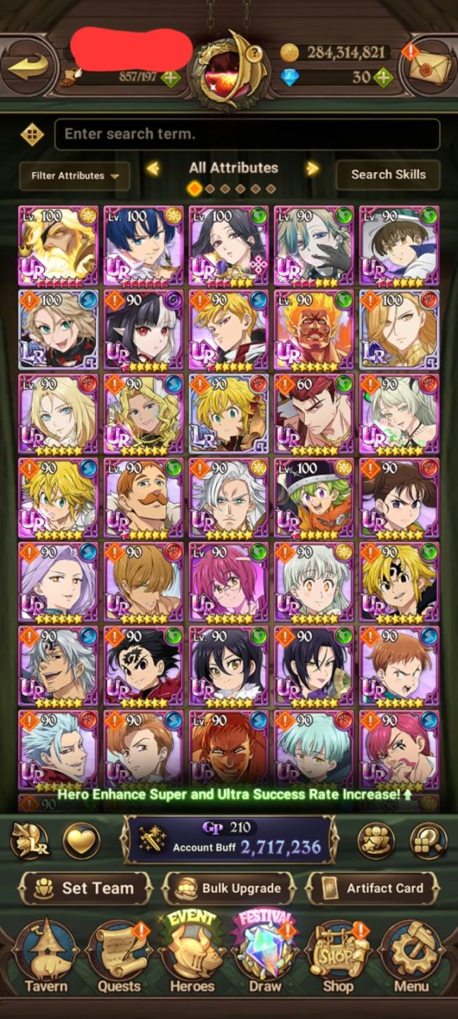 Conta 7DS Grand Cross com Gawain - Odin - Freyr LR