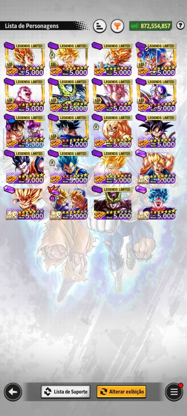 Conta End Game do Dragon Ball Legends