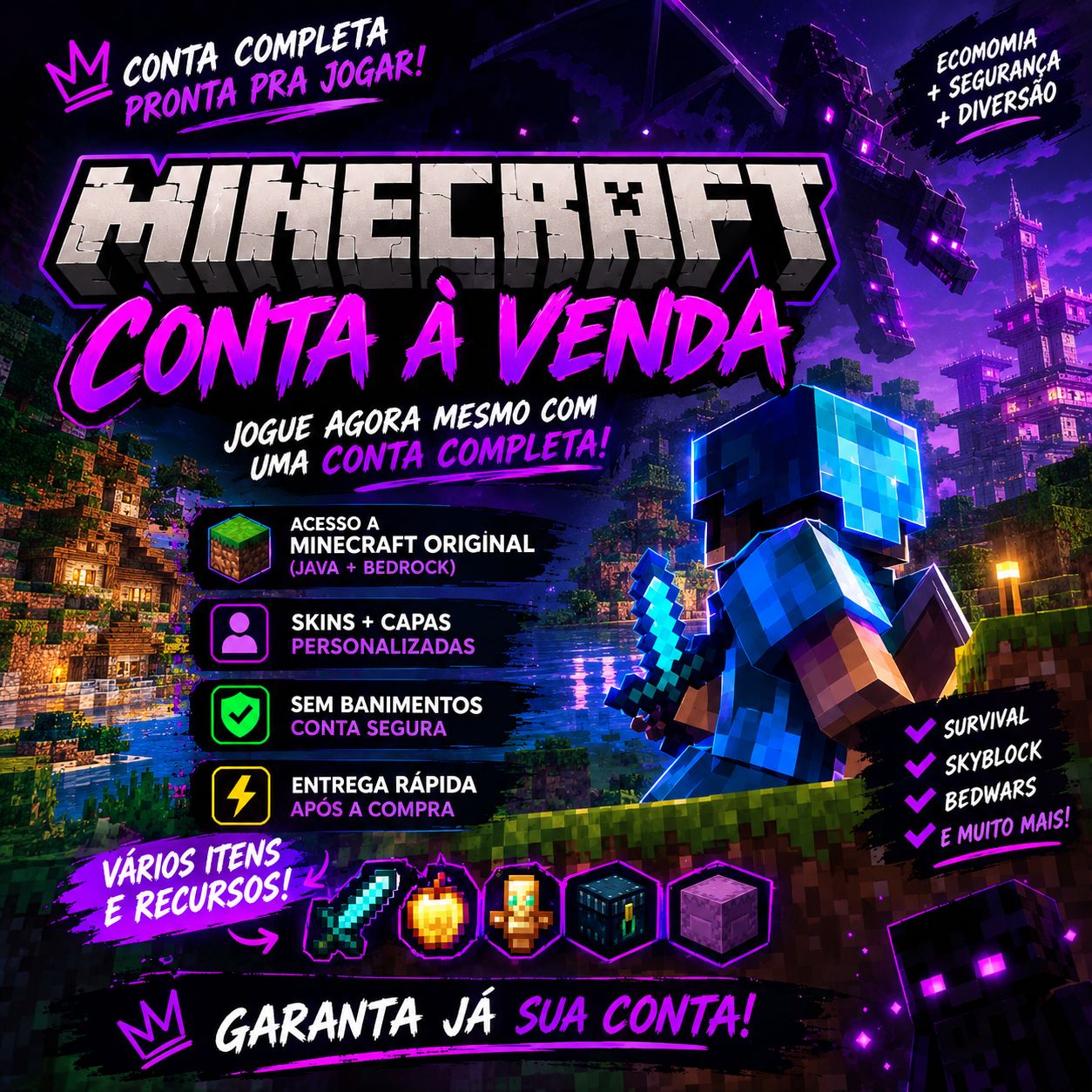 Conta de Minecraft Full acesso