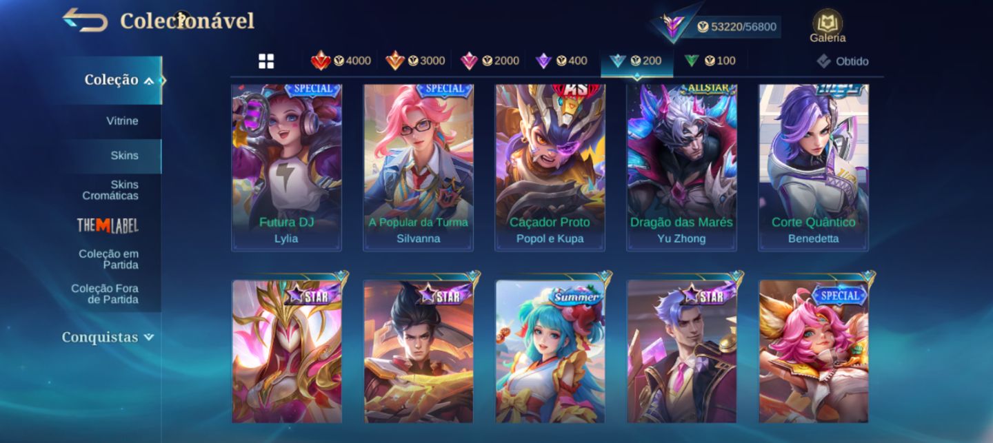CONTA MOBILE LEGENDS | ESPECIAIS E COLEÇÃO VARIADA