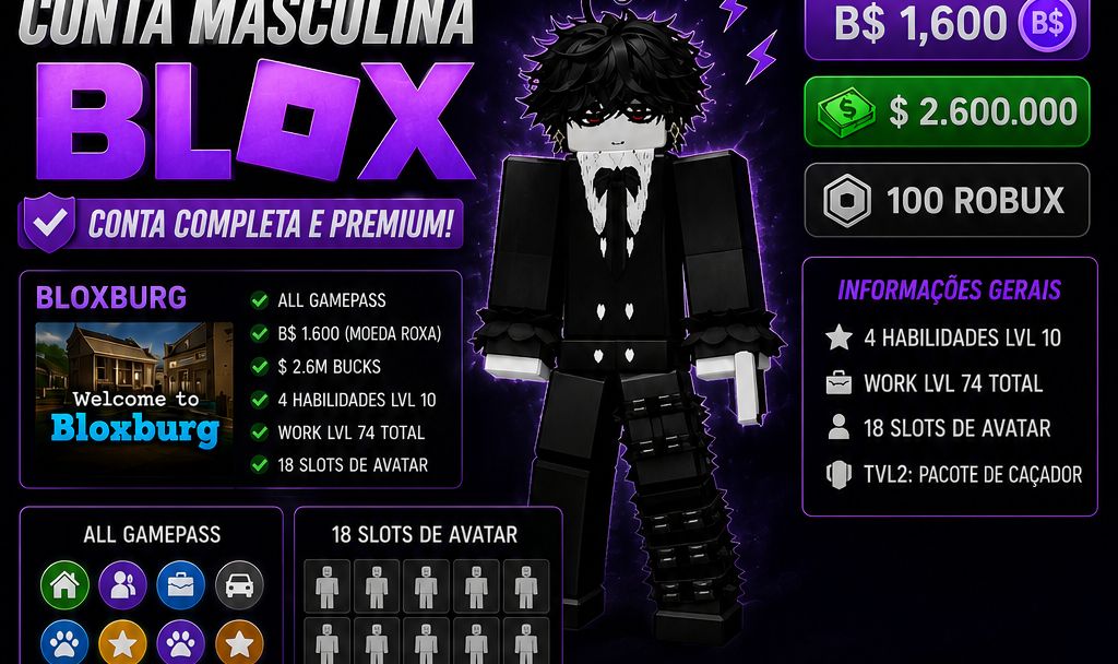 CONTA ROBLOX MASCULINA