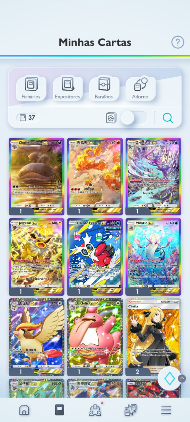PROMOÇÃO Conta Pokémon TCG - NV 55 com 5 cartas douradas e mais de 7k cartas