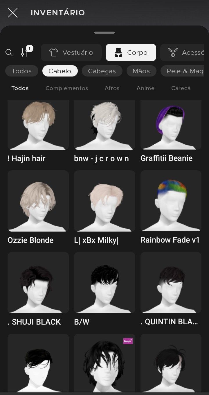 CONTA DO JOGO IMVU MASCULINA. POSSUI AP E AGE