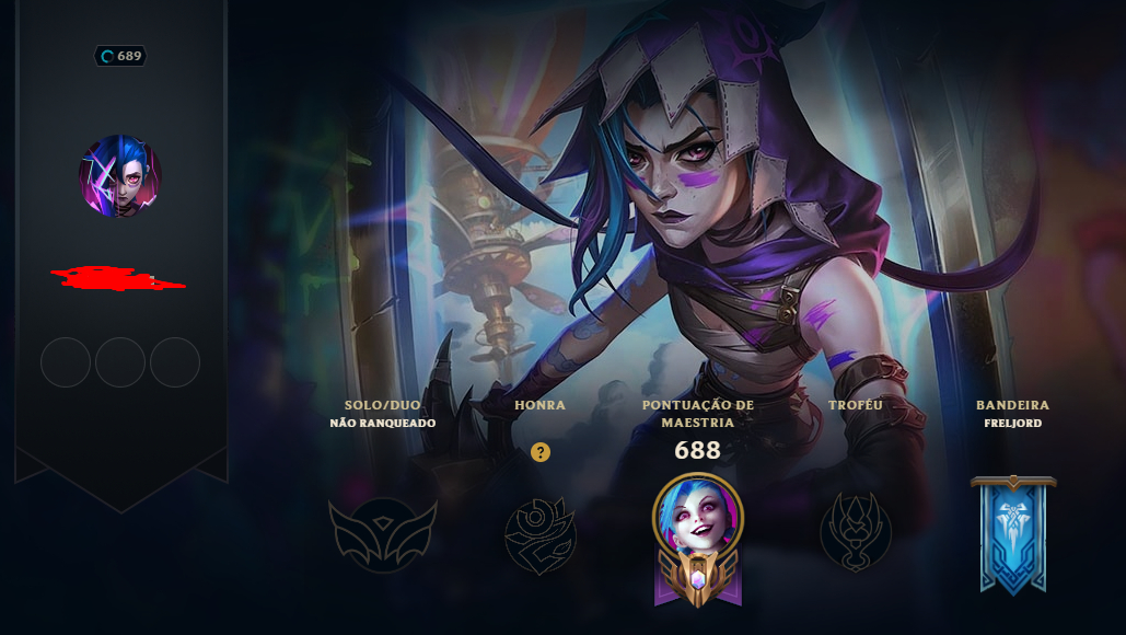 Conta LOL Full Champs e Valorant Jinx Exaltada (2017)