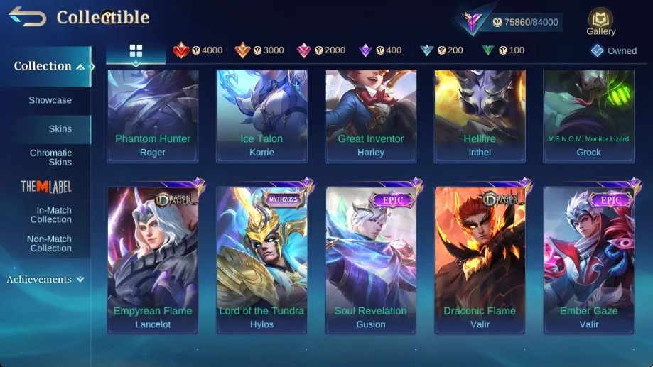 338 SKINS - FULL EMBLEMAS - FULL HEROIS
