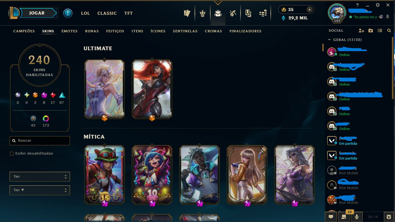 CONTA DE LOL E VAVA TODA SKIN QUE UM MONO MID VAI DESEJAR - FULL ACESSO