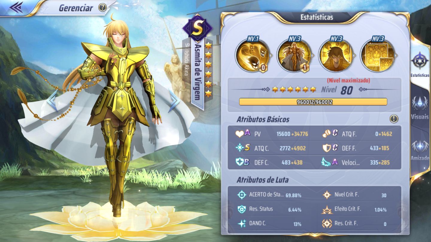 Conta Saint Seiya Awakening A-150