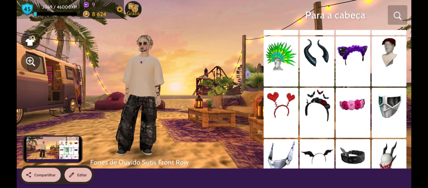 Conta masculina de avakin life nível 45