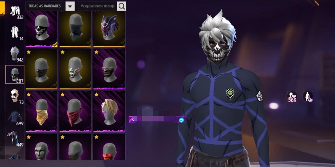 CONTA VETERANA FF PRIME 7 700 PEITORAIS + 2 EVO LVL 7 + PASSES ANTIGOS!