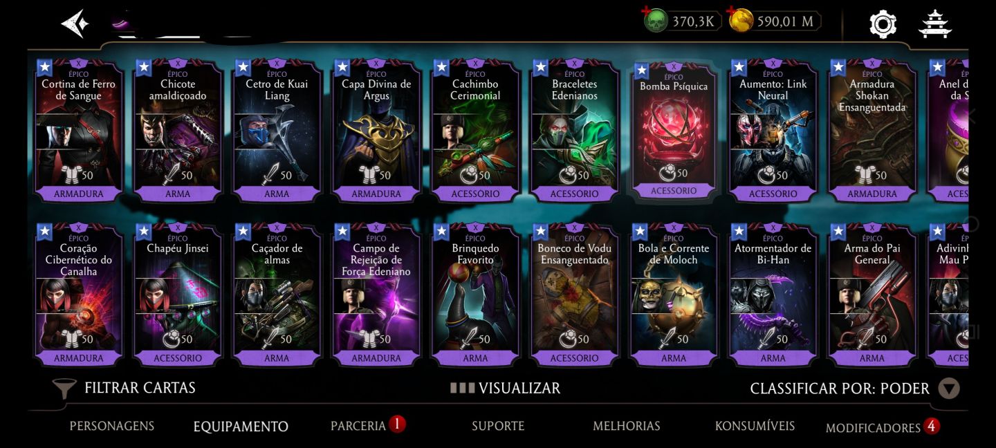 CONTA MK MOBILE END-GAME | 370K ALMAS | 101K RUBIS | FULL FX: DIAMANTE+ÉPICOS