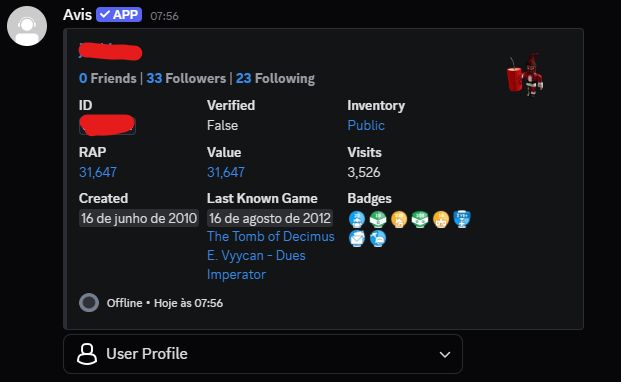 CONTA ROBLOX ANTIGA 2010 COM EPIC FACE + 75 OFFSALES E 31K DE RAP [UNVERIFIED]
