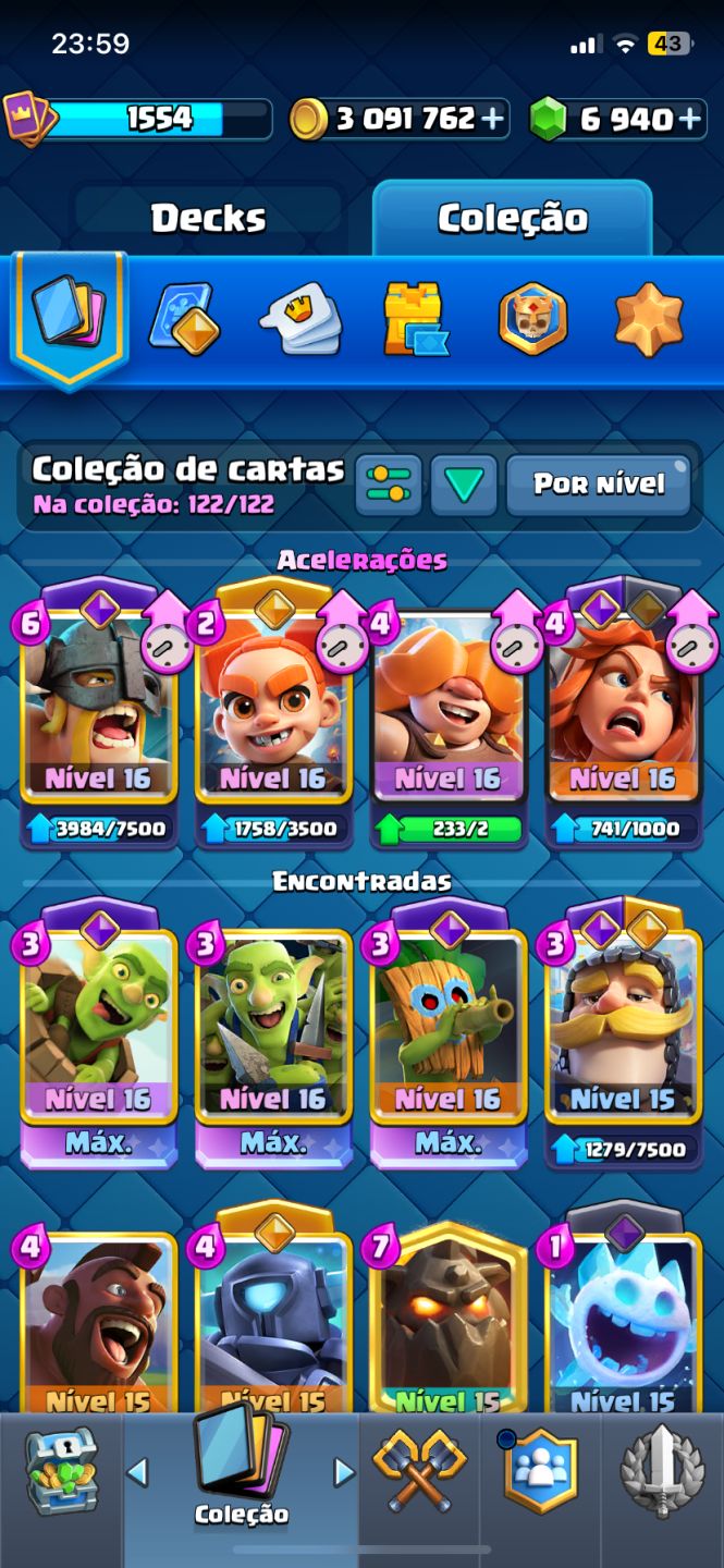 Conta Clash Royale 10 anos