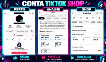 CONTA TIKTOK SHOP ULTRA 66 MIL SEGUIDORES REAIS | 115,5 MIL CURTIDAS