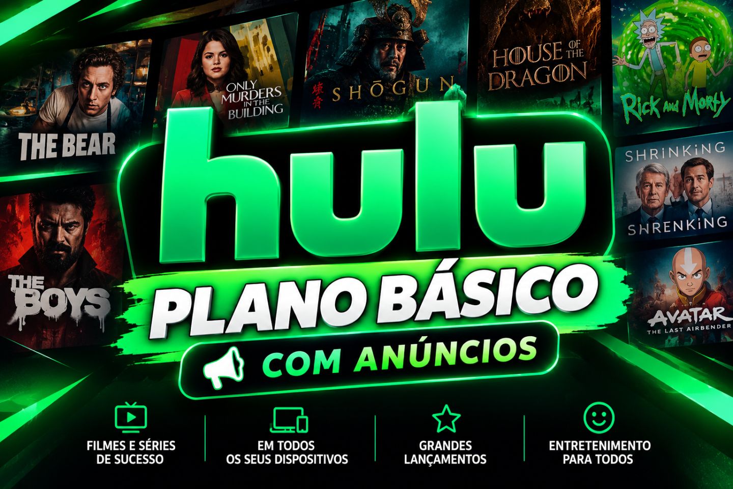 HULU PLANO BASICO COM ANUNCIOS 30 DIAS DE SUPORTE E GARANTIA